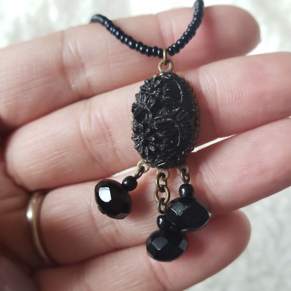 David Aubrey Black Seed bead Necklace‎